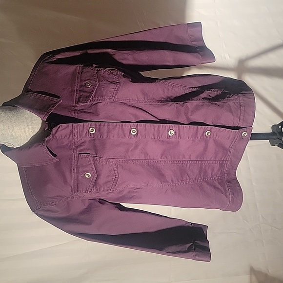 Chico's Burgundy Button Up Jackets, Size: 3 - Picture 1 of 7